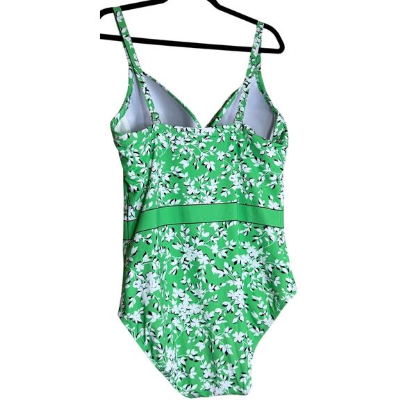 Draper James Lands End One Piece Swimsuit Bathing suit Women 16 Green NEW Swim - Picture 3 of 11